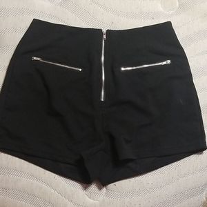 Shein front zipper detail shorts